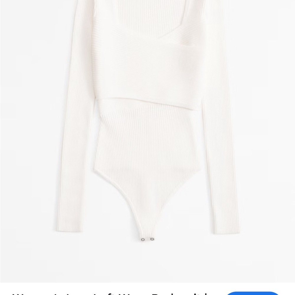 Abercrombie & Fitch Luxeloft White Wrap Bodysuit Top